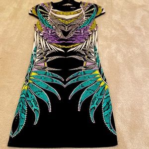 Just Cavalli dress. Made in Italy. Size Italian 38. Black/ colorful. Worn once.